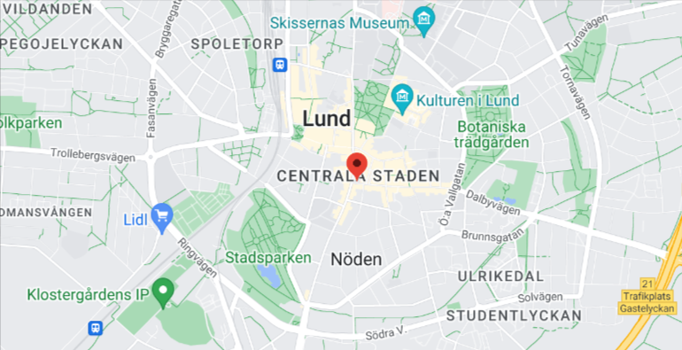 Karta över Lund
